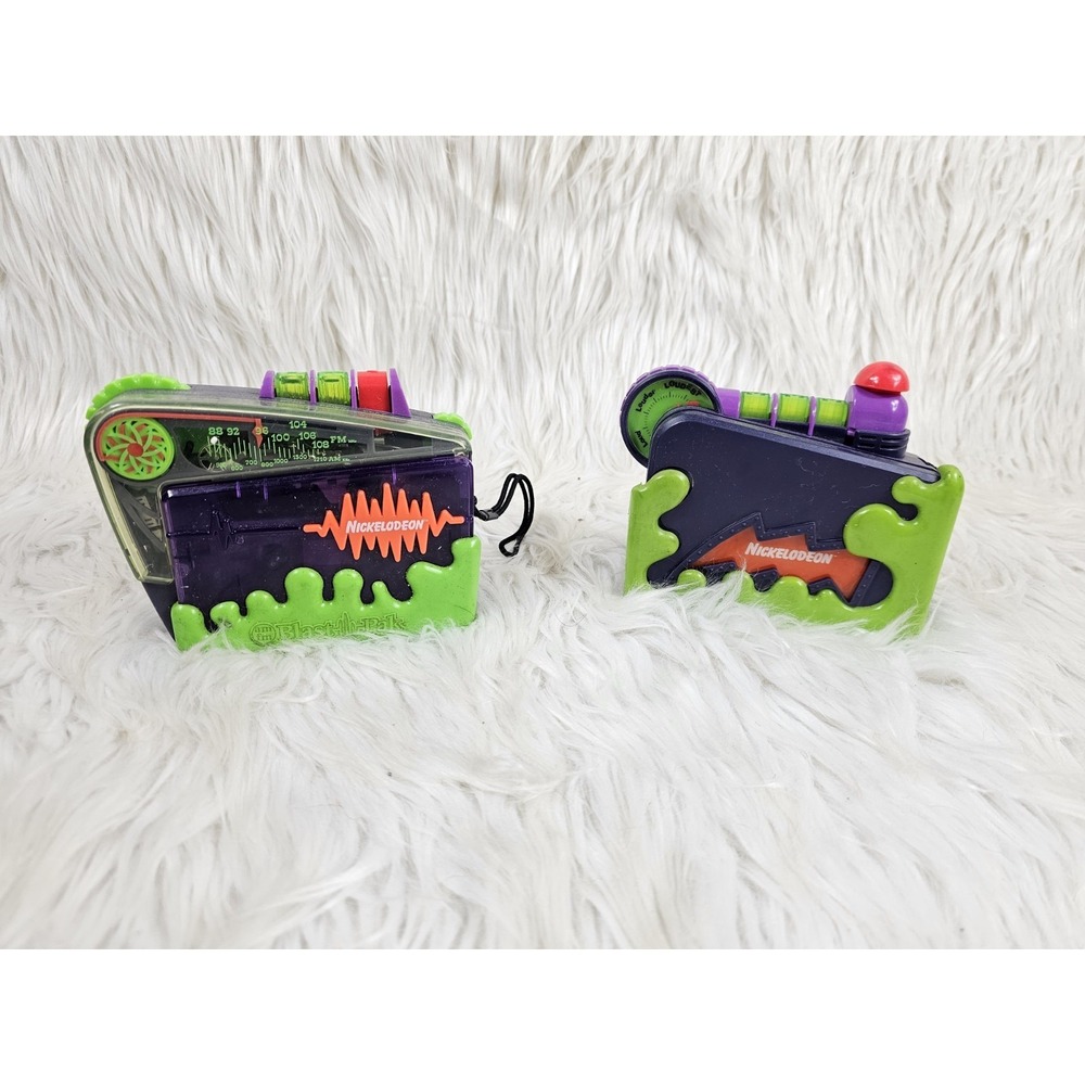2 Super Rare Vintage 90s Nickelodeon Blast Pak Cassette Player